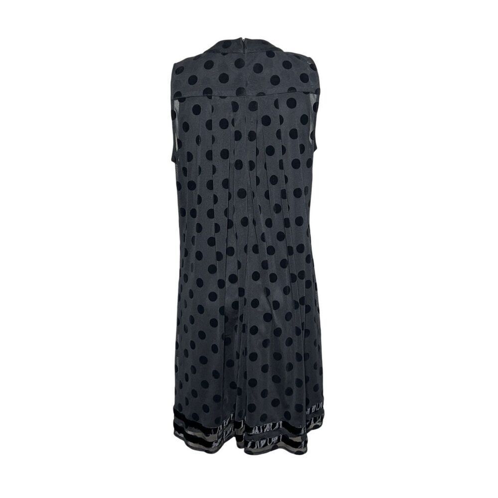 Sara Campbell Sleeveless Black Chiffon Polka Dot Tent Dress size Small